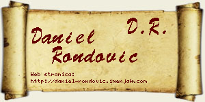 Daniel Rondović vizit kartica